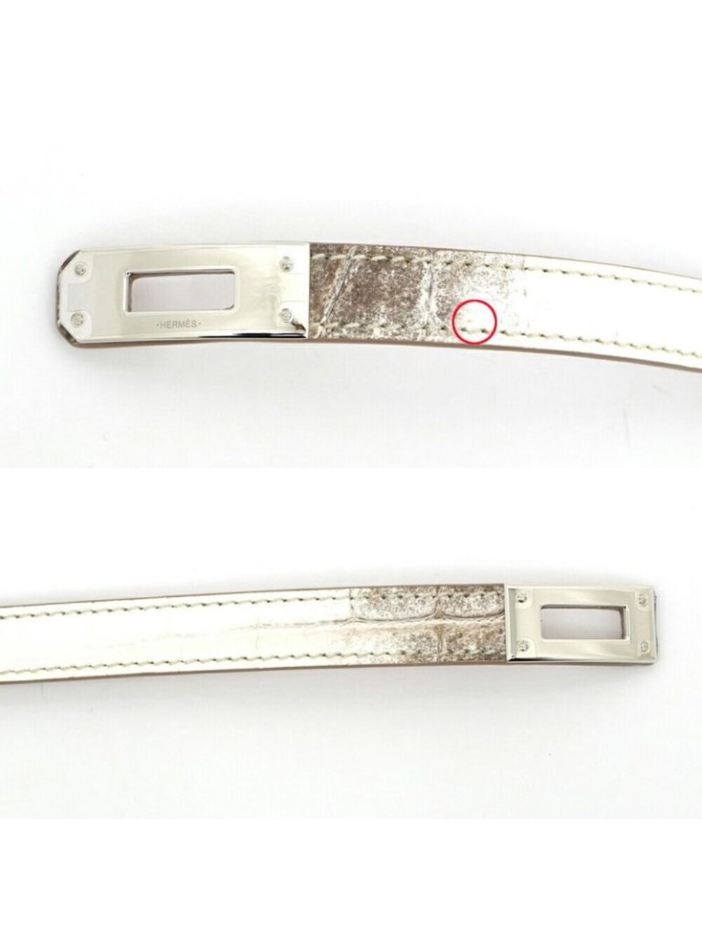 Hermes Leather Bracelet Kelly Double Tour Himalaya Silver Hardware - Picture 8 of 11